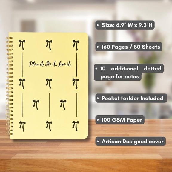 GVDCC-Undated Daily Planner for Women, Aesthetic Modern Spiral Planner with Hourly Schedule, To-Do List & Pages for Notes, 170 Pages, 6.9" x 9.3", Pocket Folder Included