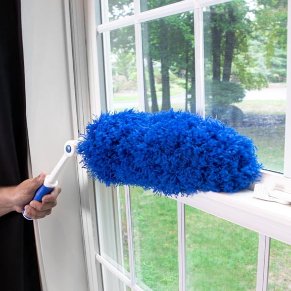 GVDCC-Unger Connect and Clean Microfiber Duster with Pivoting Handle, Dusters for Cleaning, Compatible with Telescopic Poles, Dusting Tools, Cleaner Tool for Windows, TVs, Moldings, Cupboards, Cabine