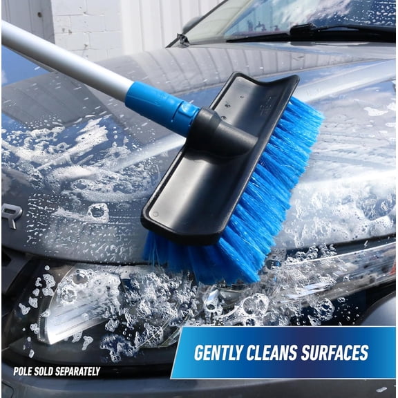 GVDCC-Unger Professional Lock-On HydroPower 10 Bi-Level Soft Wash Brush, Compatible with Waterflow Poles, Outdoor Cleaning Supplies, Great for Patios, Siding, Windows, Cars, and Boats
