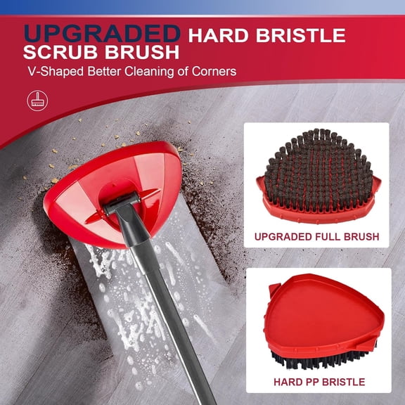 GVDCC-Upgraded Scrub Brush Compatible with O-Cedar EasyWring 1 System 7 Pack Triangle Mop Reusable Mop Pads Mop Head Mop Replacement Set with Base for Deep Clean White and Green