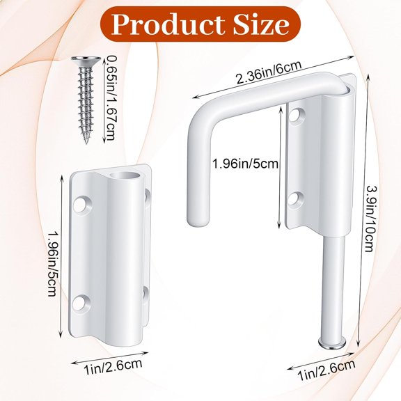 GVDCC-Upgraded Sliding Door Loop Lock, 2-3/8 Inch U-Shaped Loop Latch, 90/180 Degree Stainless Steel U Sliding Door Lock Latch for Barn, Garden, Fence Gate, Window - Sturdy and Long-Lasting (White-1P