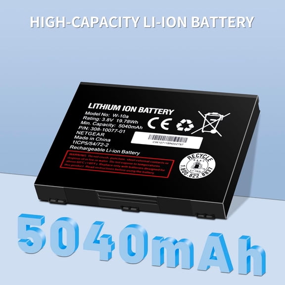 GVDCC-W-10a (for M1) Battery, [5040mAh] Ultra High Capacity Replacement Battery for Netgear MR1100 AT&T Nighthawk M1 LTE Mobile Hotspot Router Netgear W-10A P/N: 308-10077-01