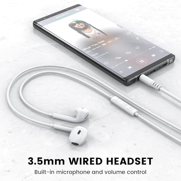 GVDCC -Wired Earbuds with Microphone, 3.5mm Jack in Ear Headphones with Microphone Suitable for Smartphones, Computers, Laptops, IPads, MP3 Players, Etc