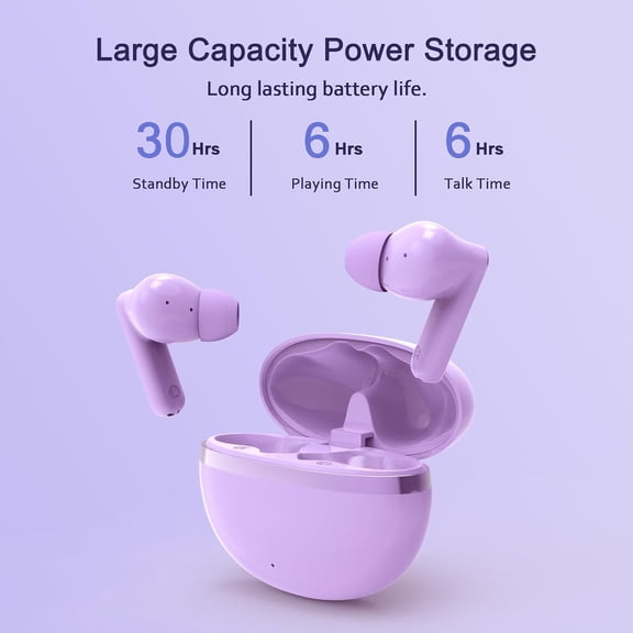 GVDCC -Wireless Bluetooth Earbuds for iPhone & Android, Built-in Microphone | True Wireless Earbuds with Charging Case
