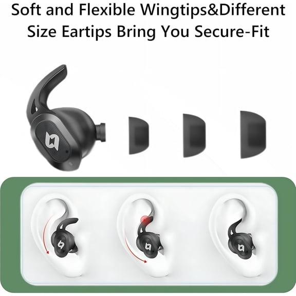 GVDCC -Wireless Earbuds Bluetooth Earbuds Wireless Charging Case Waterproof Headphones Built in Microphone Stereo Bass 64H Playback LED Power Display for iPhone Android Phones Computer Sports Gaming