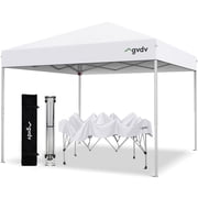 GVDV 10 ft x 10 ft Easy Pop up Outdoor Canopy Tent, Straight Legs Instant Canopy for Outside with Carrying Bag, White