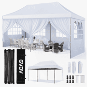 GVDV 10' x 20' Pop up Canopy Tent Party Tent Outdoor Event Instant Tent Gazebo with Removable Sidewalls and Carry Bag, White