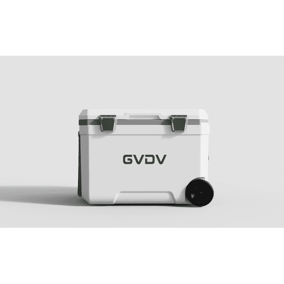 GVDV 45QT Lightweight Hard Chest Wheeled Cooler, White