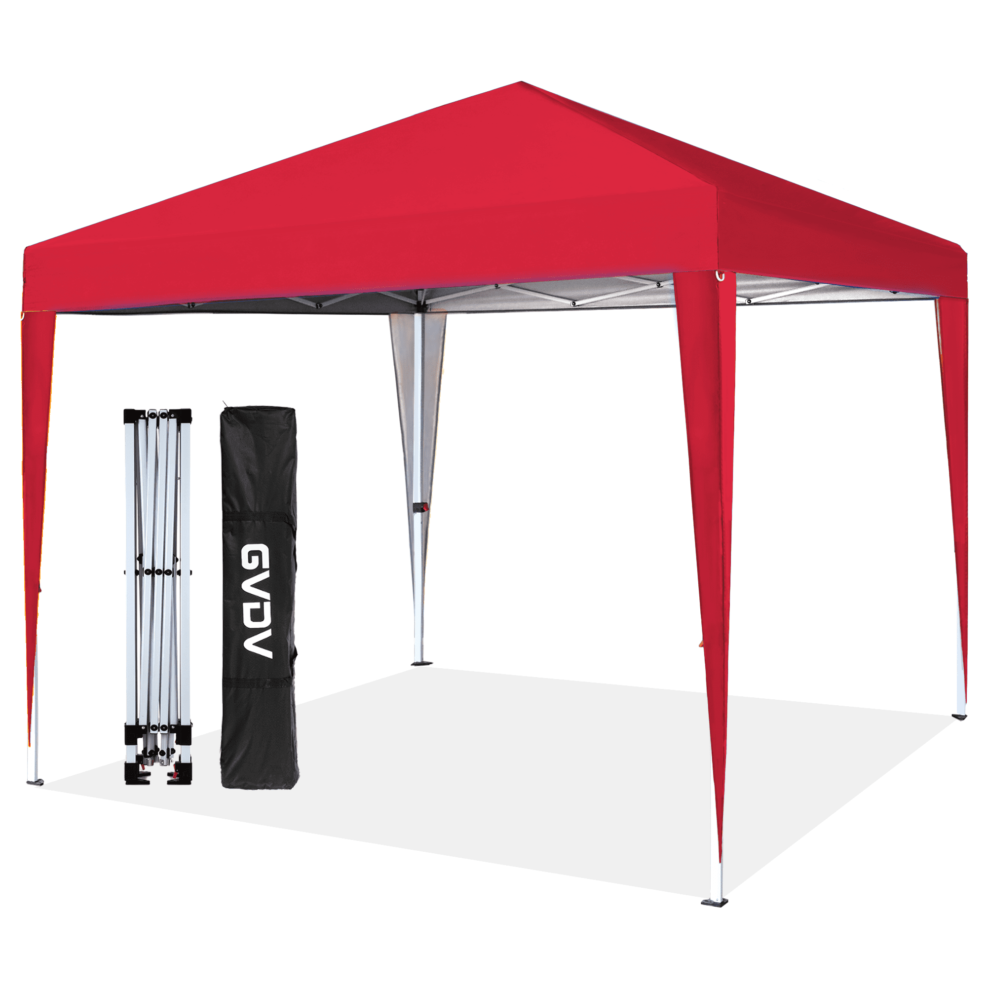 10' x 10' Red Steel Frame Pop-Up Canopy Tent