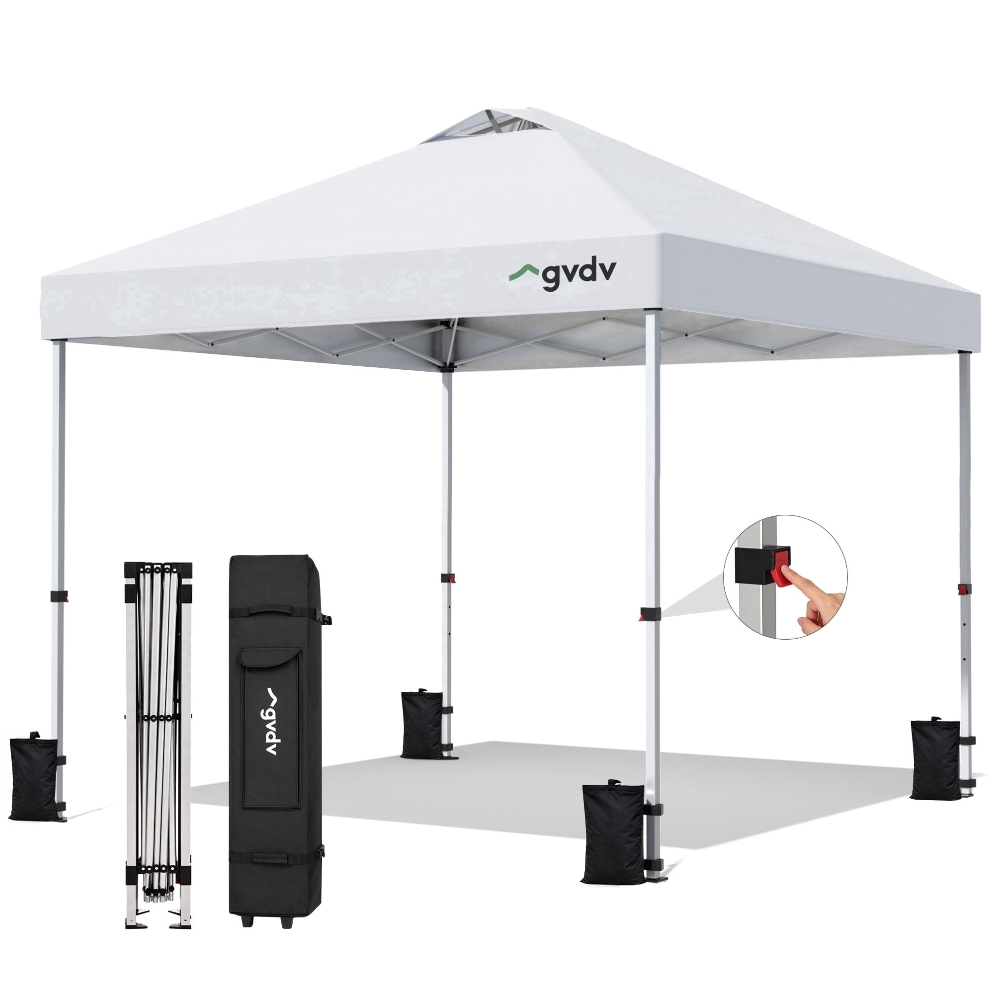 GVDV Canopy Tent, 10x10 Pop up Canopy Outdoor Shade with Wheeled