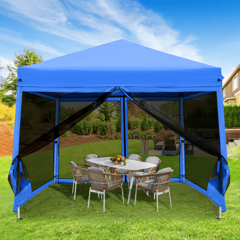 GVDV 10'x10' Canopy Tent with Mosquito Net, Zippered Doors