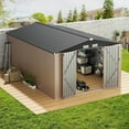 thumbnail image 1 of GVDV 10x14 FT Outdoor Metal Storage Shed, Durable Garden Shed with Updated Frame Structure for Backyard, Patio, Tool Storage, All-Weather Shelter, 1 of 10