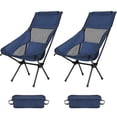 thumbnail image 1 of GVDV 2Pack Ultralight High Back Folding Camping Chair, Upgraded All Aluminum Frame for Adult, Built-in Pillow & Carry Bag, Compact & Heavy Duty for Outdoor Backpacking, 1 of 11