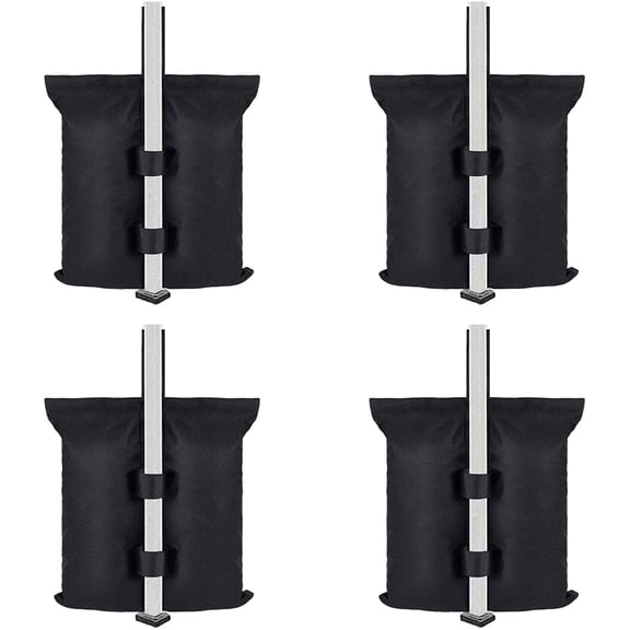 GVDV 4-Pack Universal Canopy Weights, Secure Wind Protection to Prevent Tipping, Easy Wrap-Around Installation Heavy Duty Sandbags (Without Sand), Fits All Instant Shelter Legs,Black