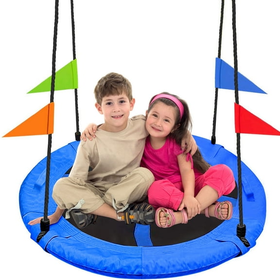 GVDV 40" Saucer Swing 750Lb Capacity, Waterproof Oxford Tree Swing for Kids, Outdoor Swing Use in Backyard or Playground (Blue)