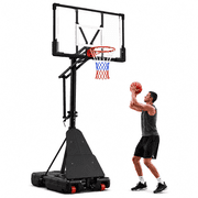 GVDV Portable Basketball Hoop with 44 Shatterproof Backboard, Adjustable Height 4.5-10 ft for Kids, Teens & Adults, Indoor and Outdoor Use