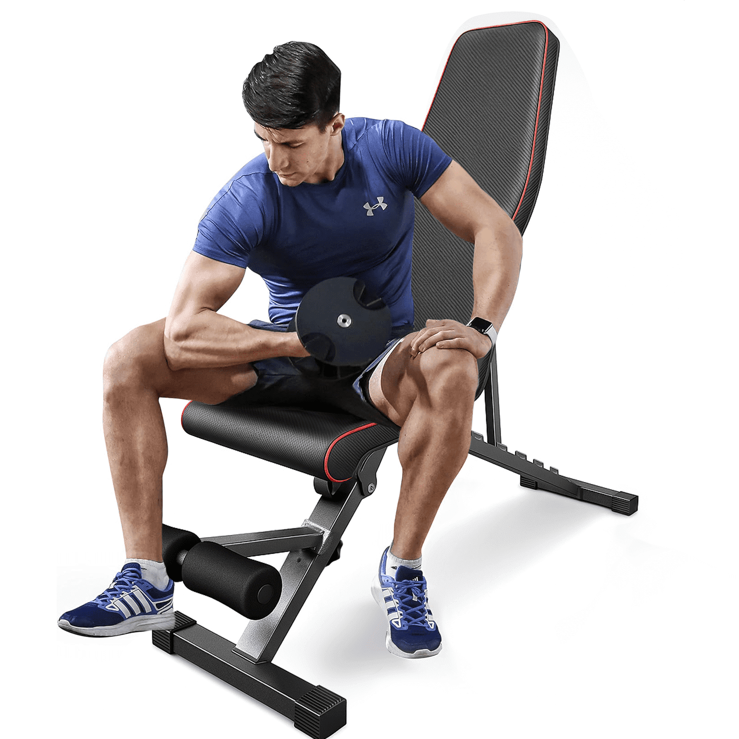 GVDV Adjustable Weight Bench for Full Body Workout, Foldable Bench for Home Gym Strength Training