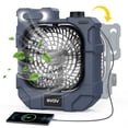 GVDV Camping Fan with LED Lights, 10400mAh Portable Battery Operated Desk Fan for Travel, Hiking, Fishing, Picnic