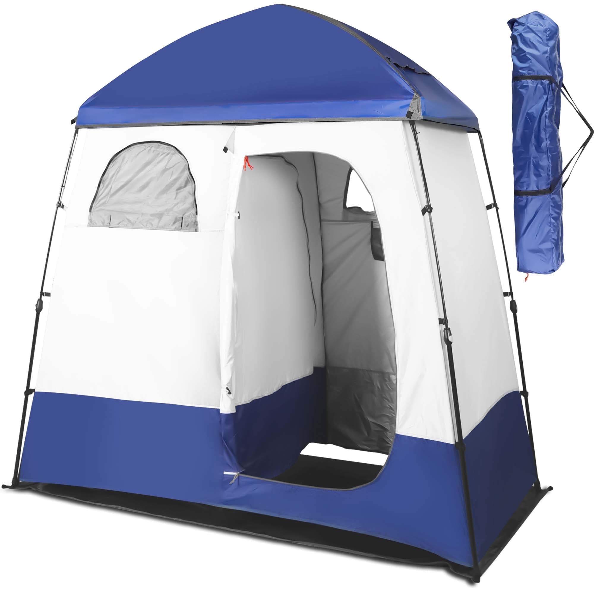 GVDV Double Room Instant Pop Up Camping Shower Tent, Lightweight Portable Outdoor Privacy Shelter with Oversize Space