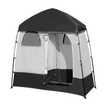 GVDV Camping Shower Tent, 2 Rooms Oversize Outdoor Portable Shelter, Privacy Tent with Detachable Top, 87" x 47" x 87"