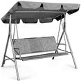 thumbnail image 1 of GVDV 3-Seat Porch Swing with Adjustable Canopy, Heavy-Duty Steel Frame Patio Swing Chair with Stand for Outdoor, Garden, Backyard, 1 of 9