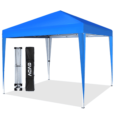 GVDV Canopy Tent, 10' x 10' Instant Straight Leg Pop-up Commercial Canopy, Outdoor Shading Shelter, Blue