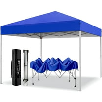 GVDV Canopy Tent, 10x10 ft Easy Pop up Outdoor Canopy Tent, Portable Straight Leg Gazebo Instant Canopy, Blue