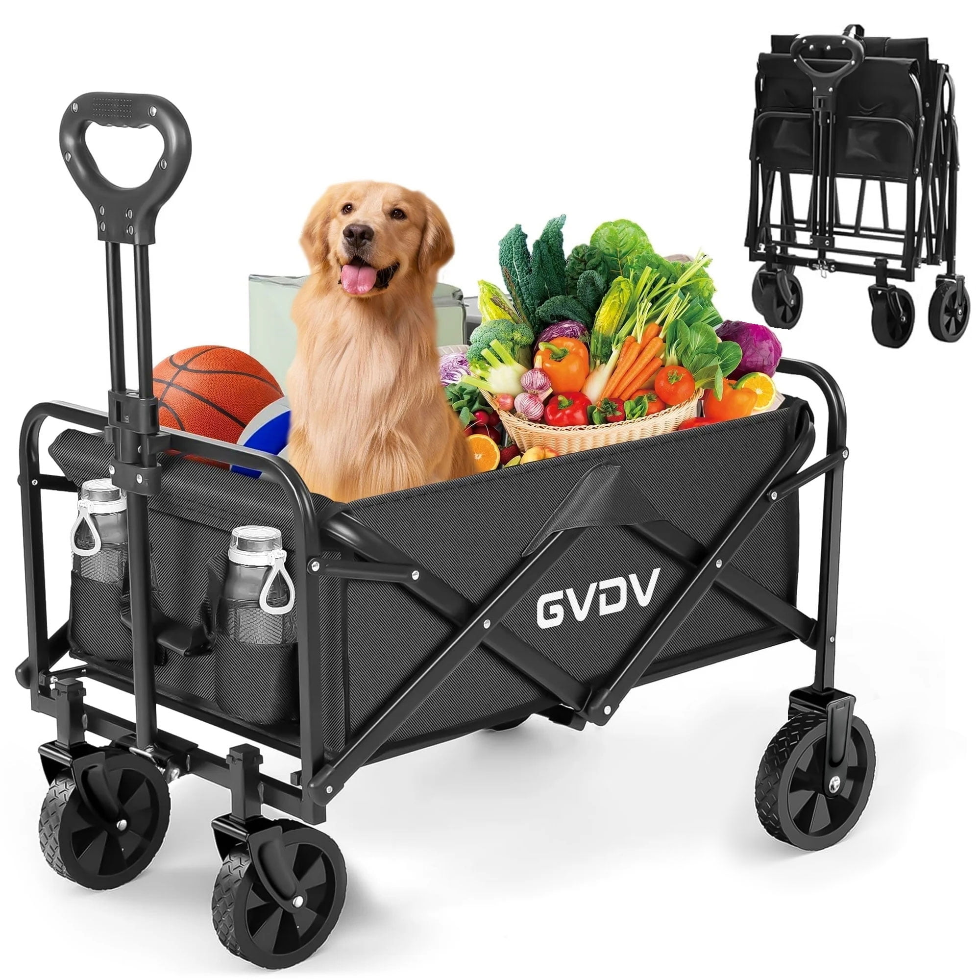GVDV Collapsible Wagon Cart, Portable Utility Wago