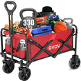 thumbnail image 1 of GVDV Collapsible Wagon Cart, Heavy Duty Utility Folding Wagon with All-Terrain Wheels, Portable Cart for Camping, Beach, Sports, Shopping, Red, 1 of 8