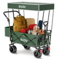 thumbnail image 1 of GVDV Collapsible Wagon Cart with Removable Canopy, Foldable Utility Cart with All-terrain Wheels, Versatile Folding Wagon for Kids, Grocery, Shopping and Camping, Green, 1 of 8