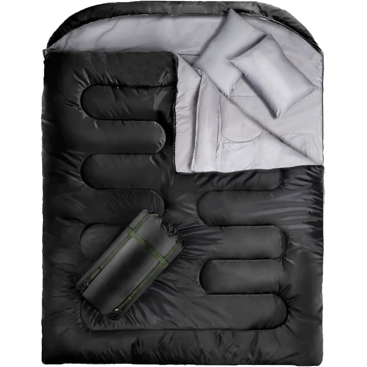 Double Sleeping Bag for Adults Kids - Lightweight 2 Person Sleeping Bag with Pillow, Waterproof Camping Two Person Sleeping Bag for Girls, Boys, Youth Zenbivy Double Bed | Double Sleeping Bags for Couples