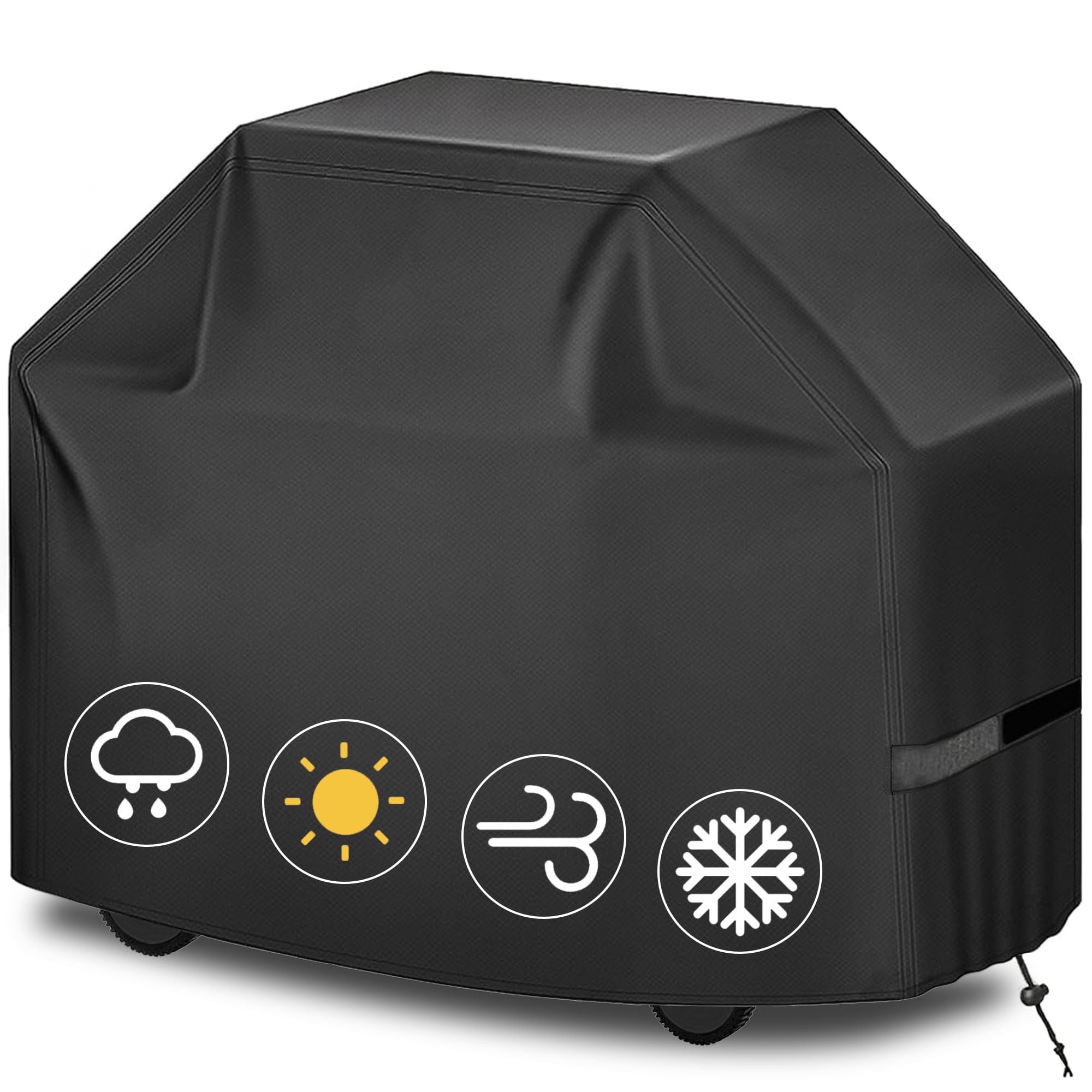 58 Inch Black Polyester Waterproof Grill Cover