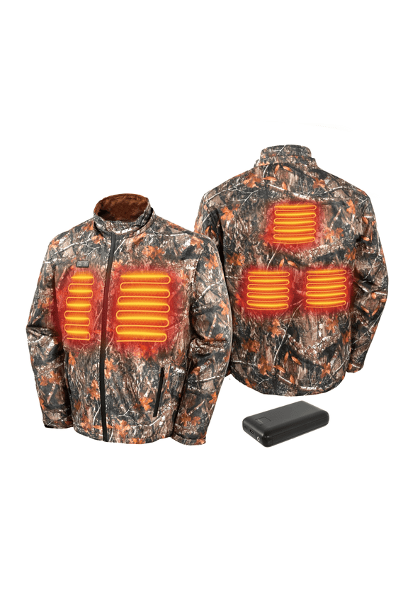 Heated Hunting Jacket Kit, Camo, Men's L, with 7.4V/16,000mAh Battery Pack