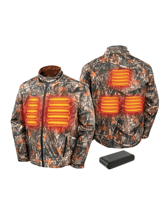 Heated Hunting Jacket Kit, Camo, Men's XL, with 7.4V/16,000mAh Battery Pack