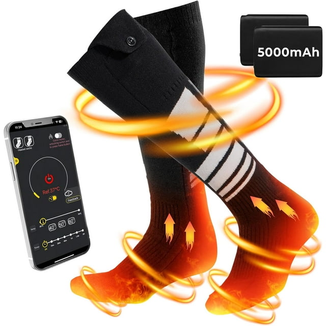 GVDV Heated Socks, Electric Heated Socks for Men Women, 5000mAh