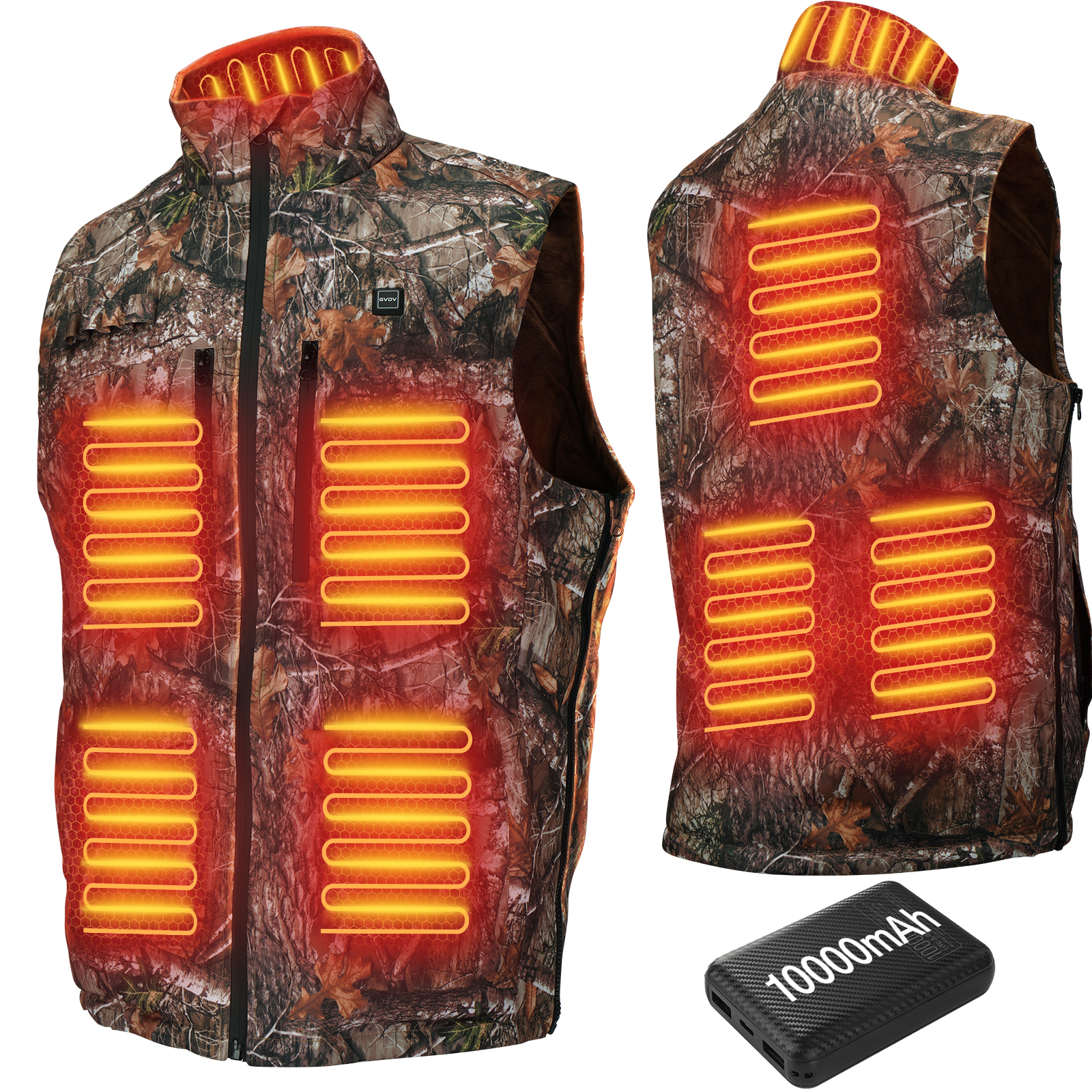 GVDV Heated Vest for Men , Camo Size Adjustable Heated Jacket, Winter