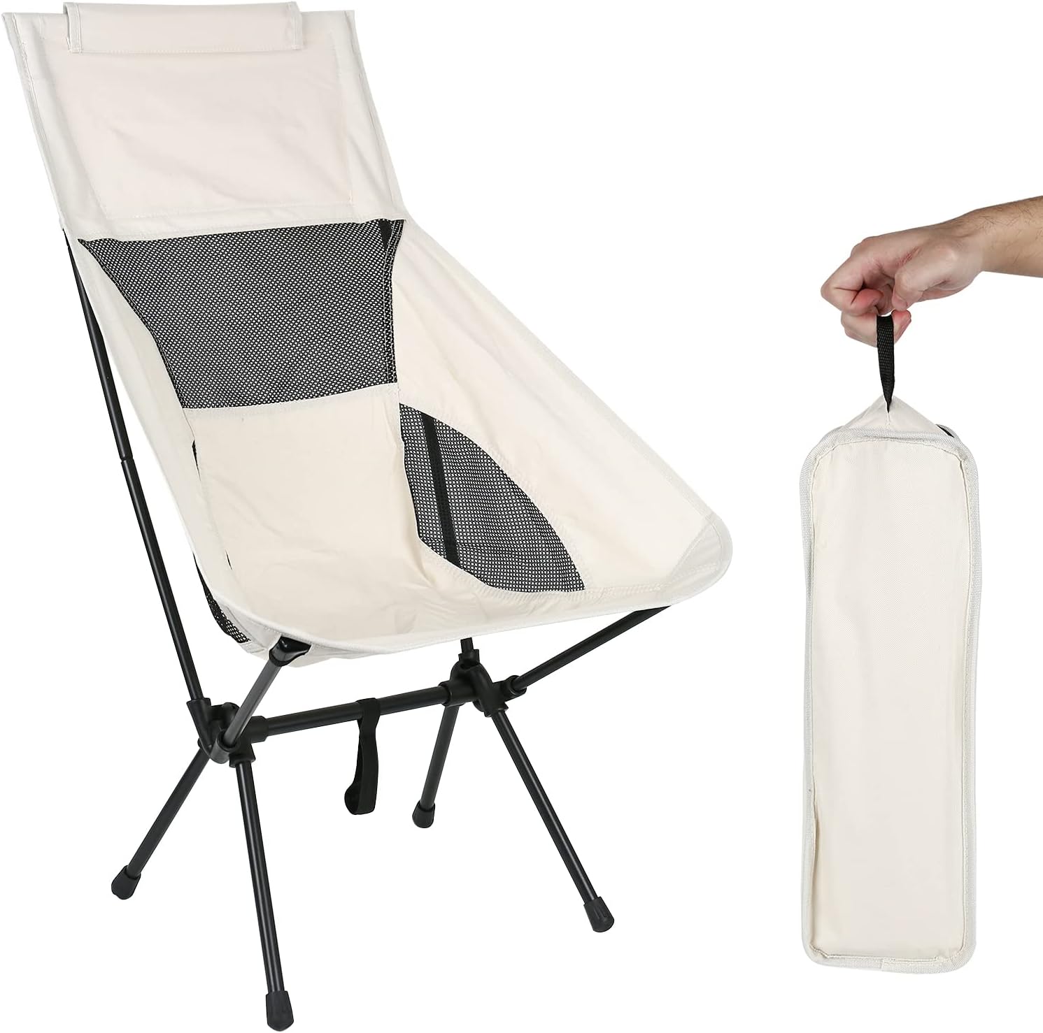 GVDV High Back Camping Chair, Lightweight Camping Chair with Headrest ...