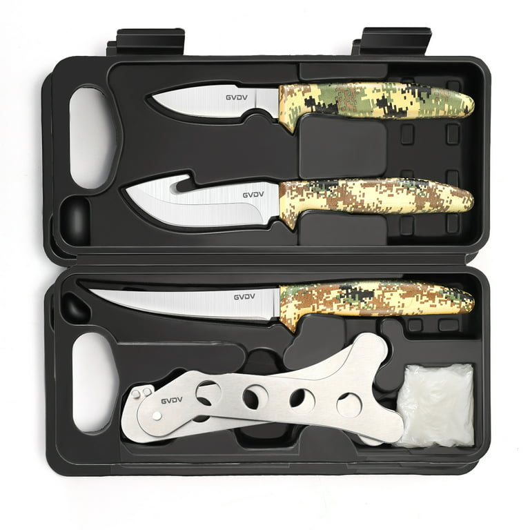 GVDV Hunting Knife Set, Field Dressing Gear Accessories Set for Hunting,  Fishing, Camping, 6 Pieces 