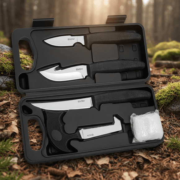 GVDV Hunting Knife Set, Field Dressing Gear Accessories Set for Hunting, Fishing, Camping, 6 Pieces