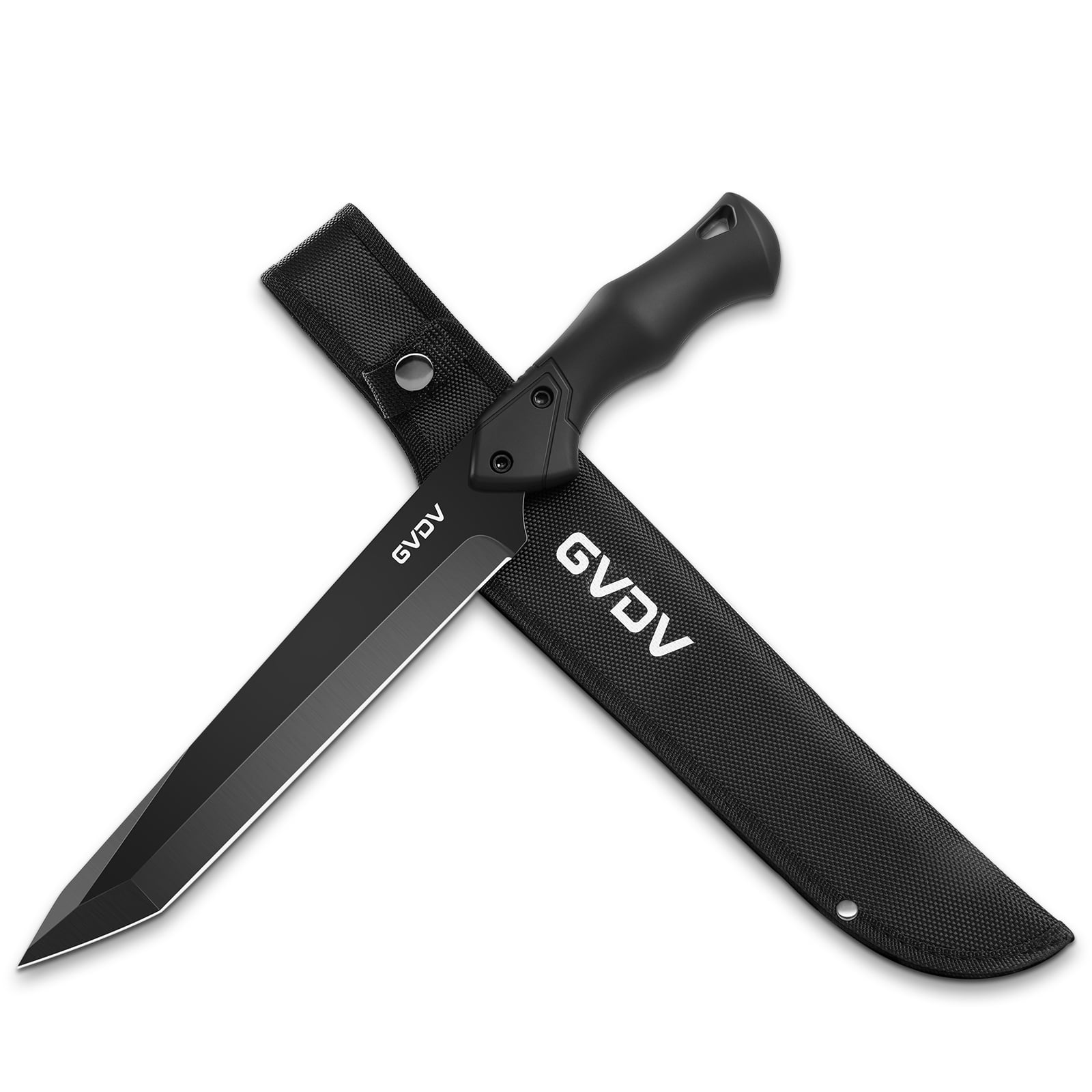 GVDV Hunting Knife with Sheath, 15.7In Survival Tactical Knife for
