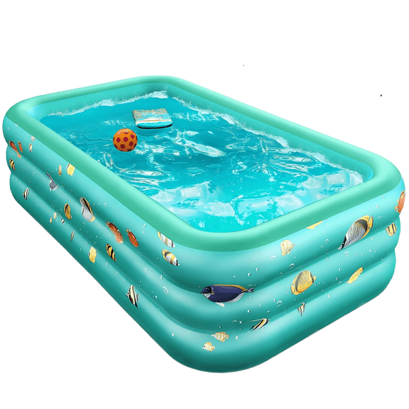 GVDV Inflatable Pool, 6.9 x 5 x 1.8 ft Family Swimming Pools for Kids, Toddlers, Infant, Adult, Rectangular, Thickened