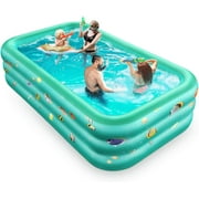 GVDV Inflatable Pool, 9.83 x 6 x 1.83 ft Family Swimming Pools for Kids, Toddlers, Infant, Adult, Rectangular, Thickened