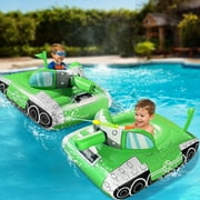 GVDV Inflatable Tank Pool Float for Adults & Kids, 61" x 44" Ride-On Float with Water Squirt Guns, Ideal for Summer Beach & Pool Party Water Battle Games