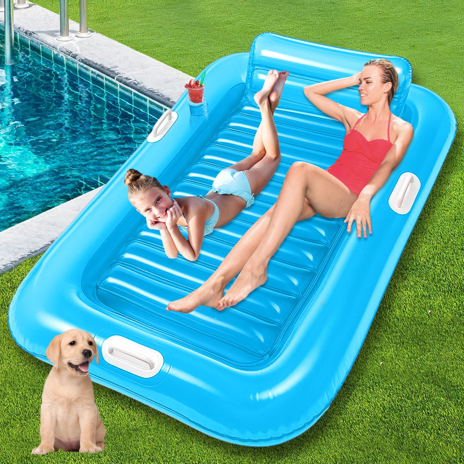GVDV Inflatable Tanning Pool Lounger Float, 79