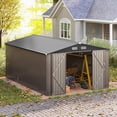 thumbnail image 1 of GVDV Outdoor Metal Storage Shed 14 x 10 ft, Storage House Metal Steel Utility Tool Shed with Lock and Door, for Garden, Patio, Lawn, 1 of 10