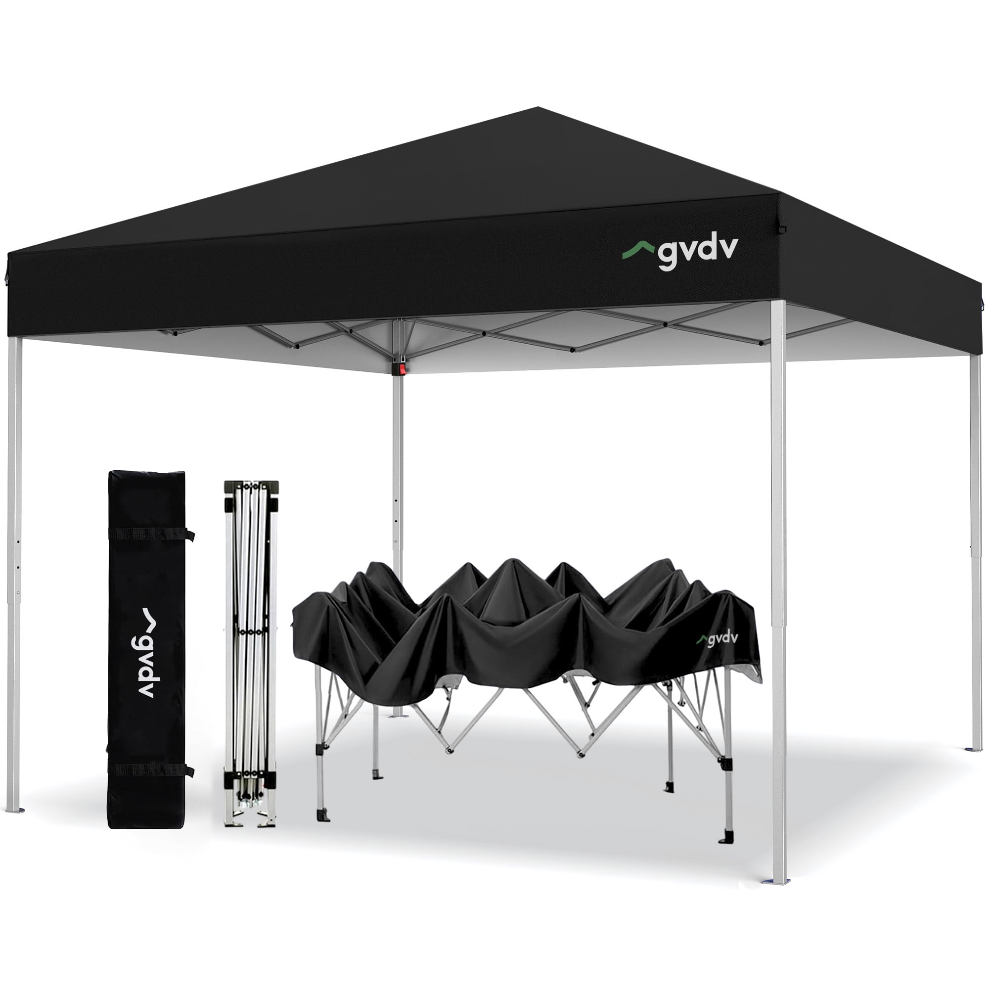 GVDV Outdoor Pop up Canopy 10'x10' Tent Camping Sun Shelter-Series Party Tent (Black)
