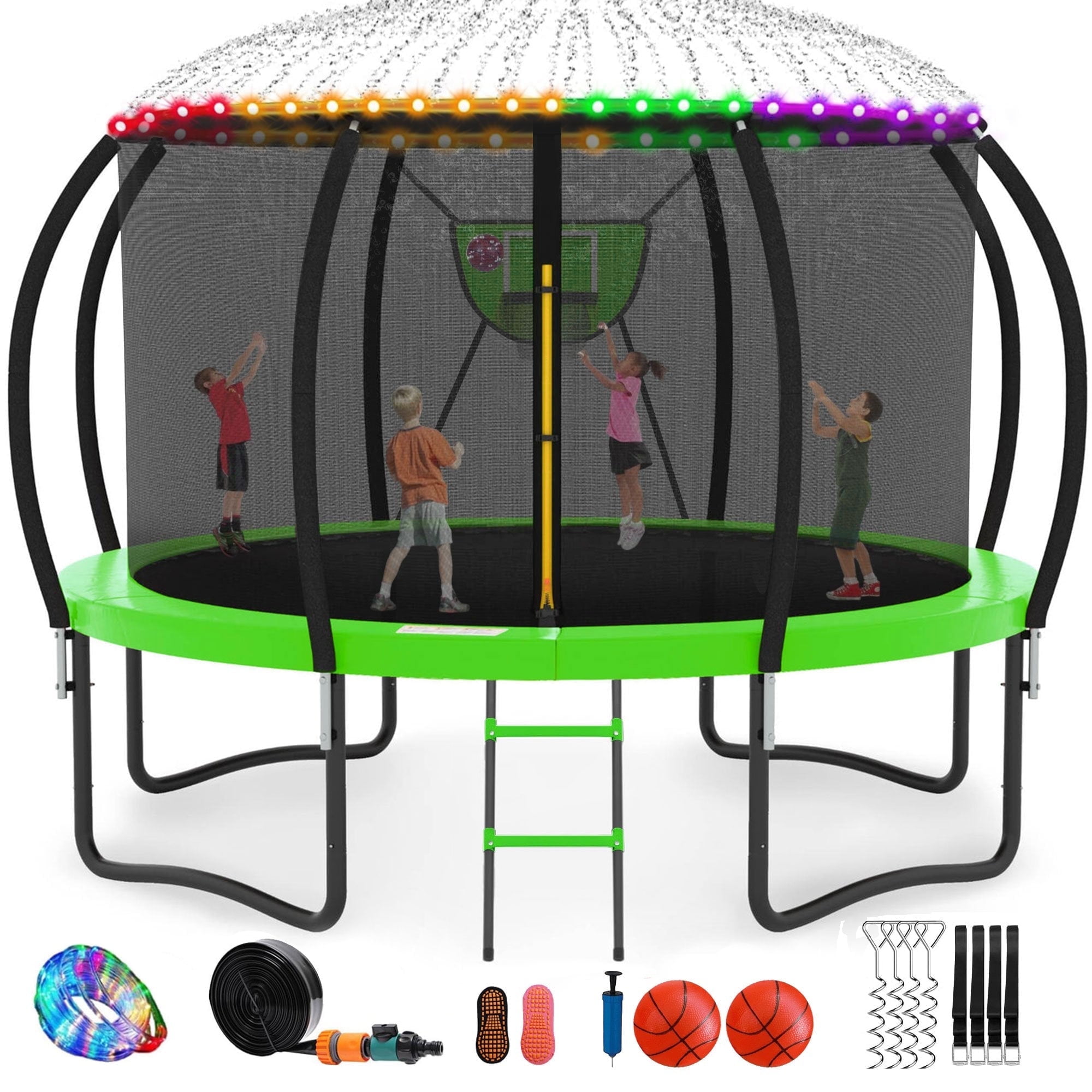 Walmart promo code:  GVDV 12FT Outdoor Trampoline, Durable Backyard Trampoline with Safety Net for Kids