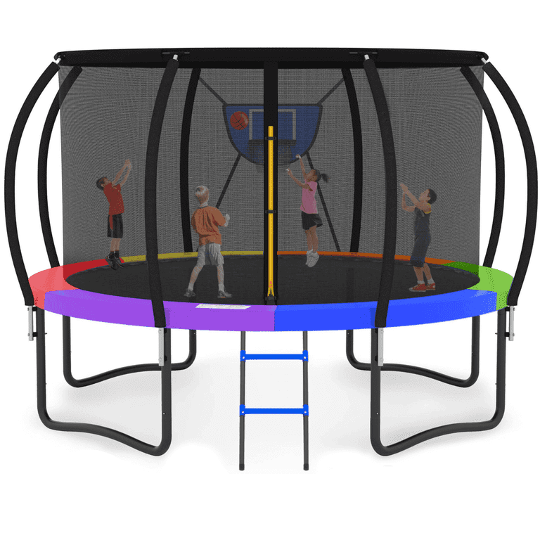 GVDV Outdoor Trampoline, 14' Backyard Recreational Trampoline with