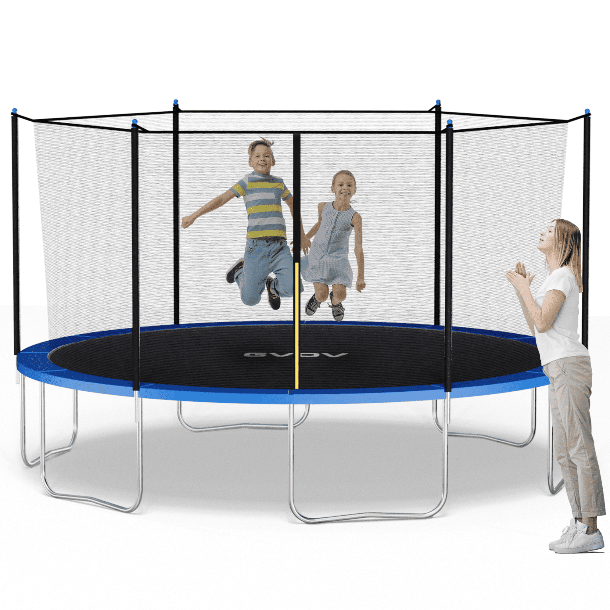 GVDV Outdoor Trampoline, 14' Backyard Recreational Trampoline with