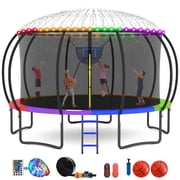 GVDV Outdoor Trampoline, 16' Backyard Recreational Trampoline with Enclosure for Kids & Adults
